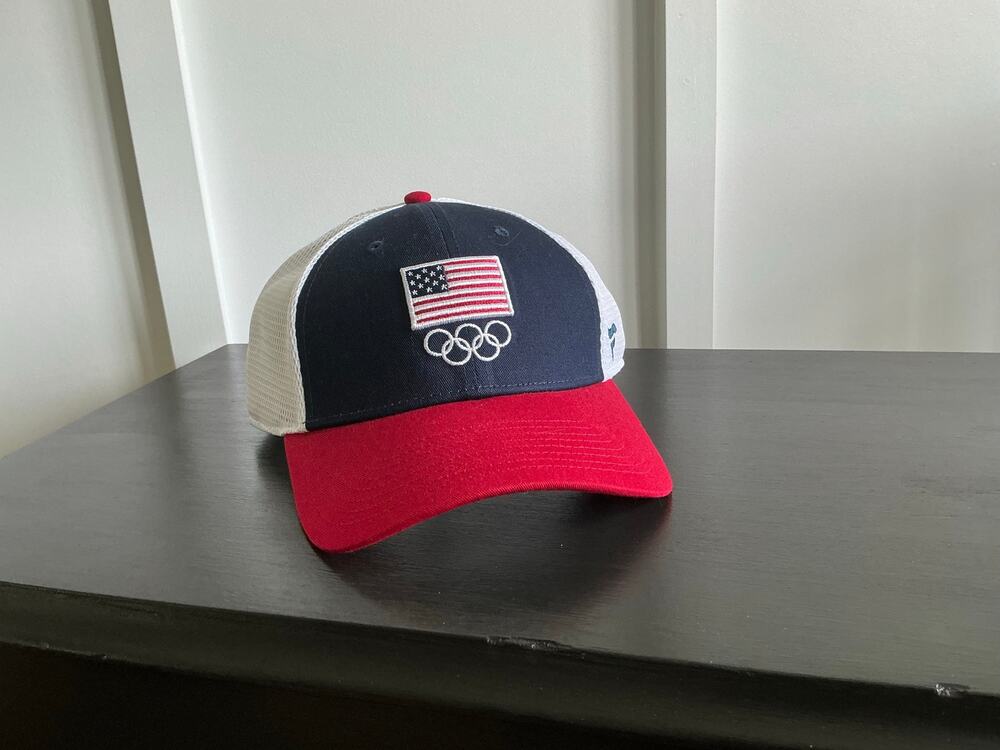 Fanatics Team USA Olympics Trucker Hat Red White Blue Flag Snapback Cap NWT